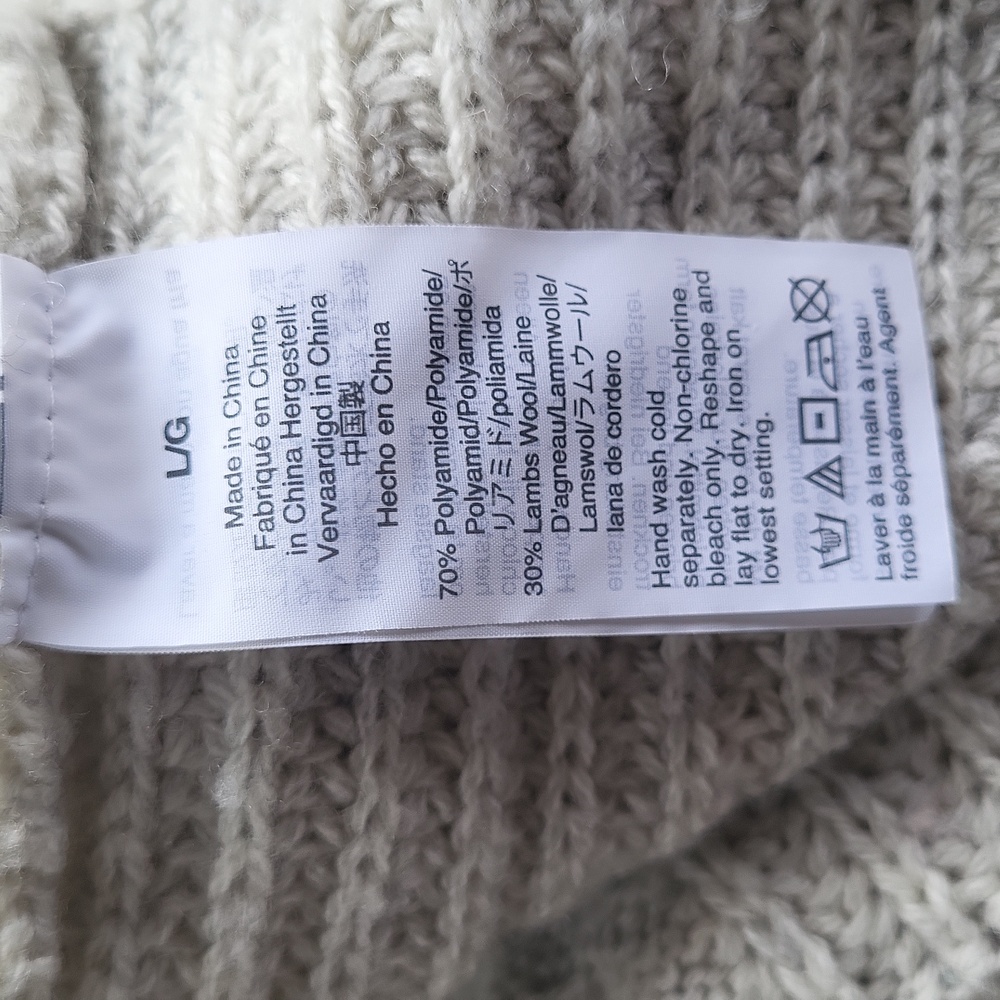J. Crew Azra Pom-Pom Cableknit Sweater Gray Size Large - Picture 8 of 9